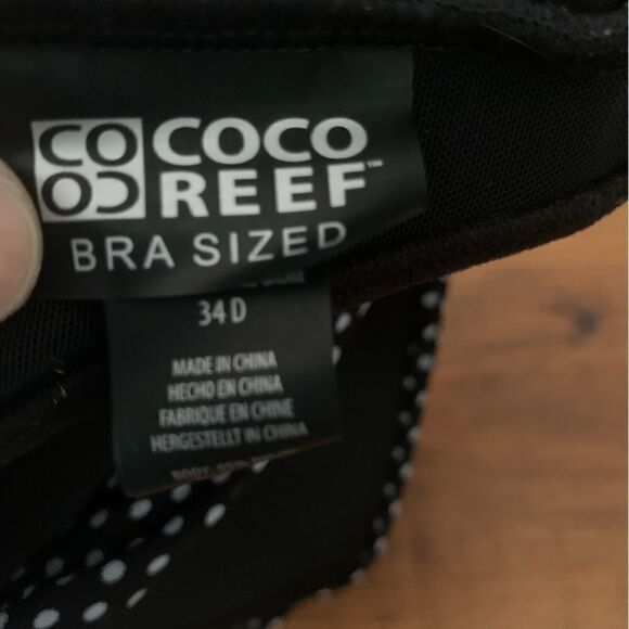 COCO Reef Bra Size Pinup Flowy Swim Polka Dot Tankini Top Sz 34D - Picture 3 of 6